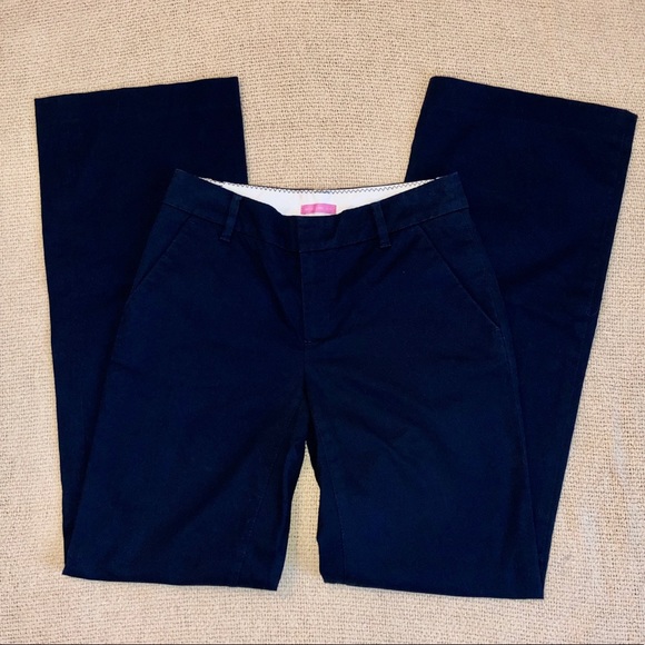 Lilly Pulitzer Main Line Fit Trousers in Navy - Picture 1 of 4